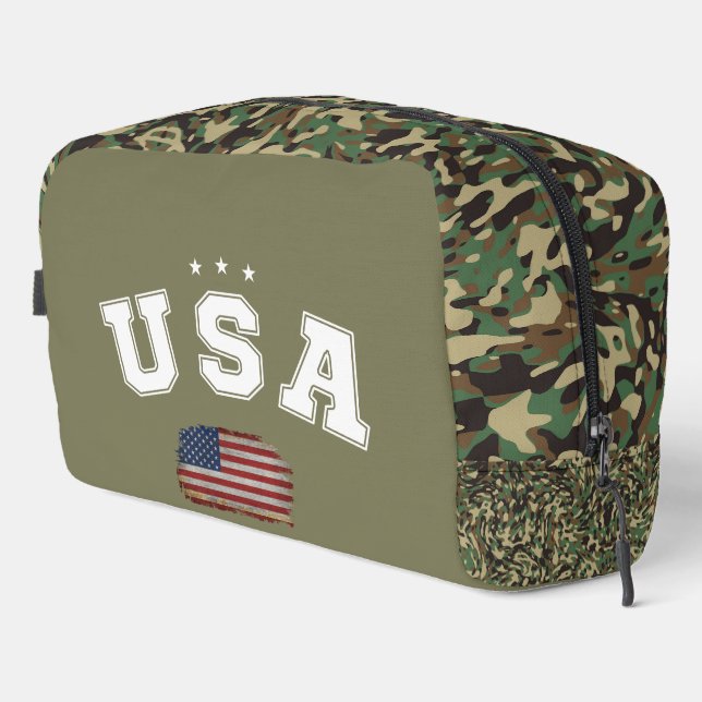 Trousse De Toilette Drapeau américain Anciens combattants patriotiques (Coin droit)