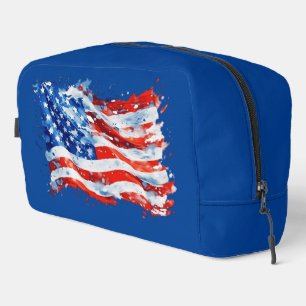 Trousse De Toilette Drapeau américain USA Aquarelle 4 juillet