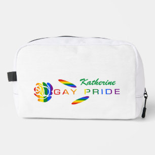 Trousse De Toilette Drapeau Arc-en-ciel Rose Fierté Gay Nom Personnali