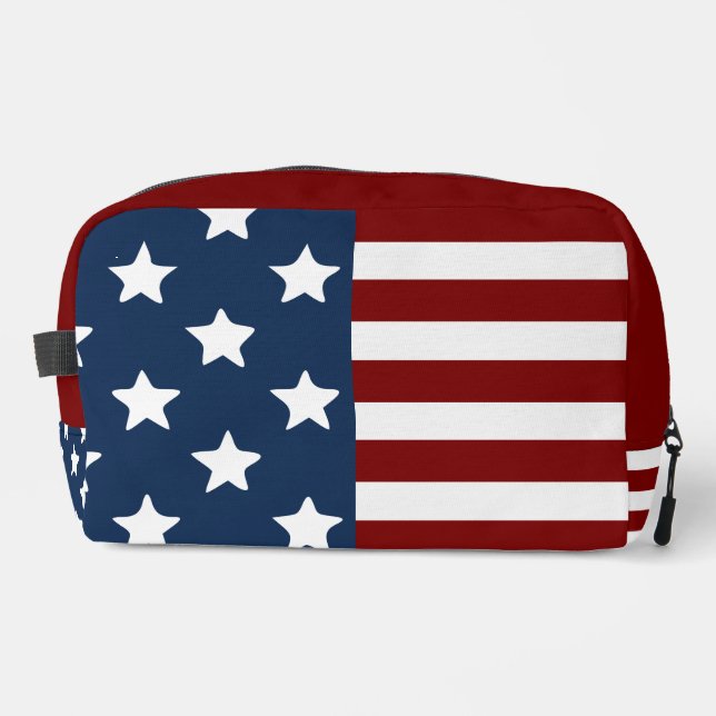 Trousse De Toilette Drapeau bleu rouge américain (Recto)