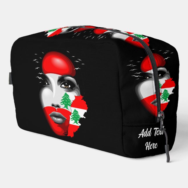 Trousse De Toilette Drapeau et carte du Liban sur le visage de la fill (Coin droit)