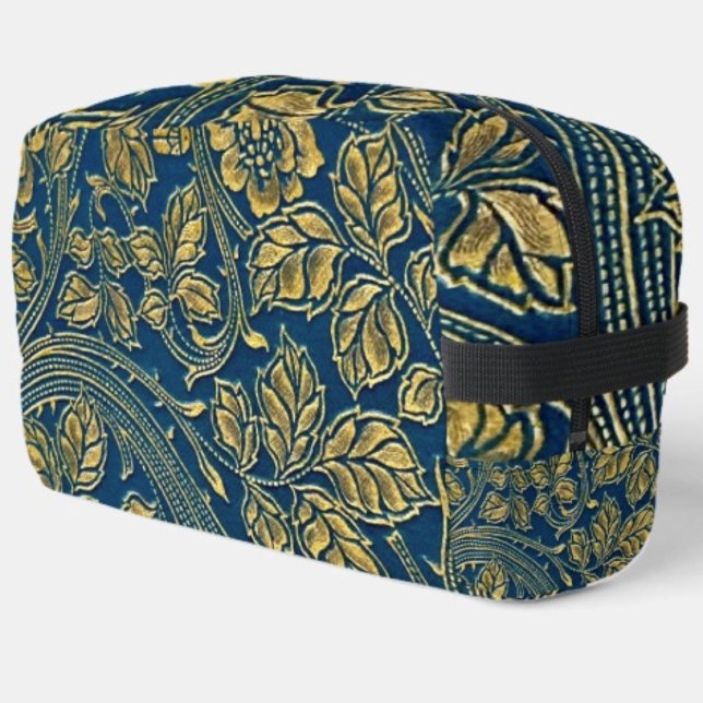 Trousse De Toilette Élégance Fleur d'Or  (Toiletry bag with sturdy polyester fabric with a zippered closure. )