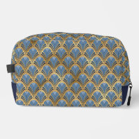 Elégant Blue Gold Art Déco Motif Vintage