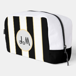 Trousse De Toilette Élégant Chic B&W Golden Stripes