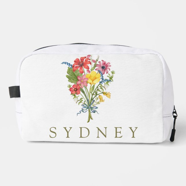 Trousse De Toilette Élégant Fleur sauvage floral Boho (Recto)