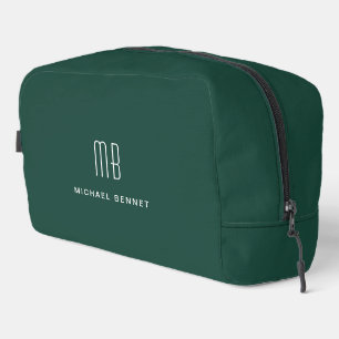 Trousse De Toilette Élégant Monogramme Emerald Green