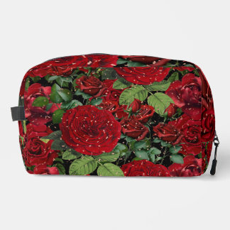 Trousse De Toilette Elegant Red Roses Floral Pattern Makeup Bag