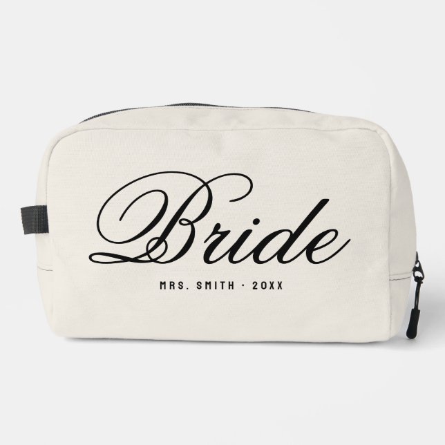 Trousse De Toilette Elegant Script Modern Custom Bride (Recto)