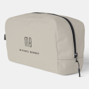 Trousse De Toilette Élégant Taupe Monogramme
