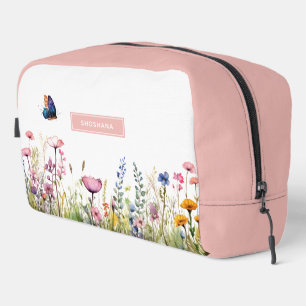 Trousse De Toilette Elégante aquarelle Fleur sauvage cosmétique & toil