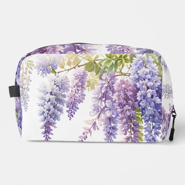 Trousse De Toilette Elégante glycine d'aquarelle violette florale (Recto)
