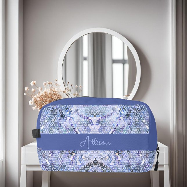 Trousse De Toilette Elégante mosaïque bleue glace, coutume moderne (Créateur téléchargé)