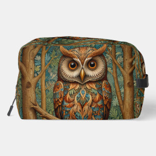 Trousse De Toilette Élégante végétation forestière de hibou rétro