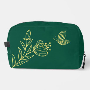 Trousse De Toilette Émeraude simple de fleurs d'or