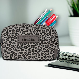 Trousse De Toilette Empreinte de léopard tendance Nom personnalisé Toi
