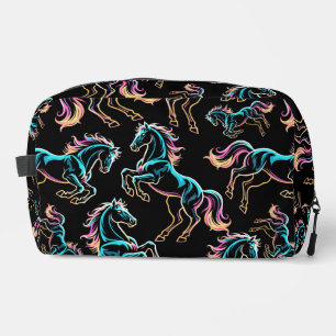 Trousse De Toilette Enseigne au néon Cheval Style Rétro Glitch