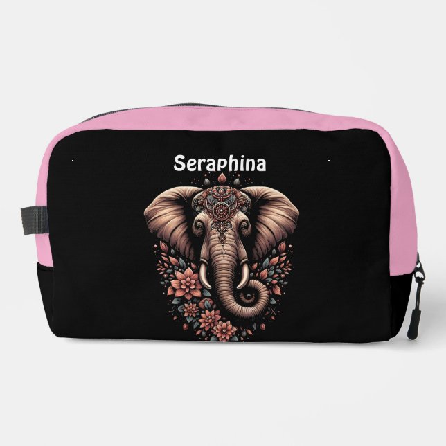 Trousse De Toilette Éphant floral (Recto)