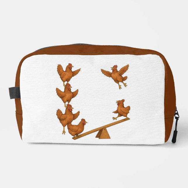 Trousse De Toilette Équipe d'acrobates des poulets gazouillants (Recto)