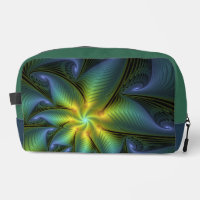 Etoile Abstraite, Bleu brillant Vert Or Fractal Ar