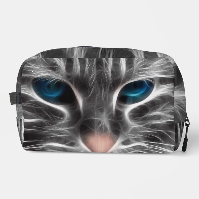 Trousse De Toilette Face de chat bleu magnifique (Recto)