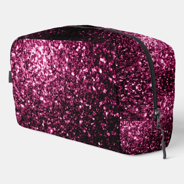 Trousse De Toilette Faux éclat rose foncé scintille (Coin droit)