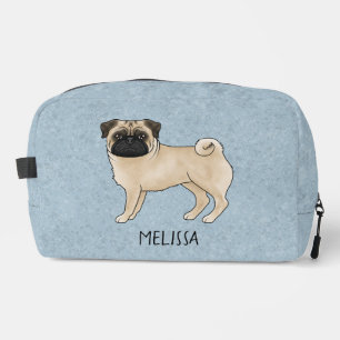 Trousse De Toilette Fawn Pug Chiot de Dessin Animé Mignon avec Nom Per