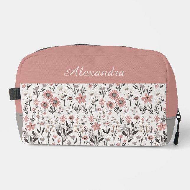 Trousse De Toilette Feuillage fleur sauvage brillant (Recto)