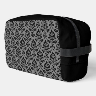 Trousse De Toilette Feuille Damask Patte noir sur gris