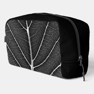 Trousse De Toilette Feuille lumineuse noir et blanc en gros plan