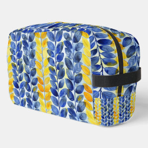 Trousse De Toilette Feuilles Jaunes et Bleues