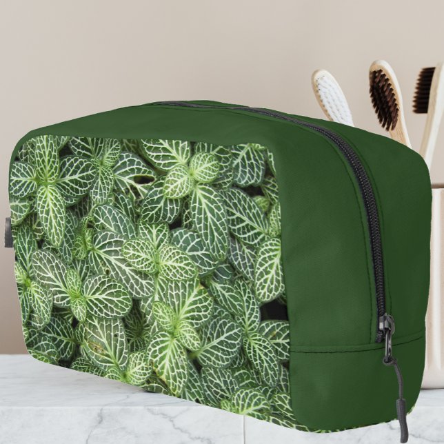 Trousse De Toilette Feuilles Plantes de Nerve modèle floral sur vert (In Situ)