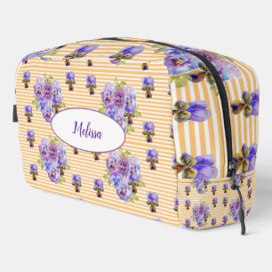 Trousse De Toilette Filles de fleurs florales défraîchies Pensée jaune