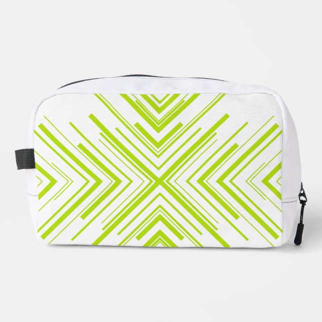Trousse De Toilette Flèches en vert citron et blanc (Recto)