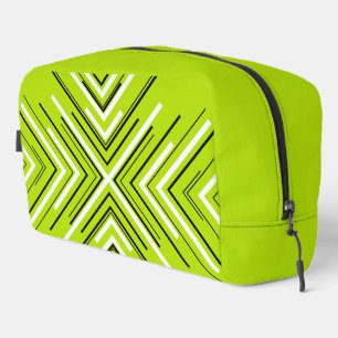 Trousse De Toilette Flèches en vert citron, noir et blanc