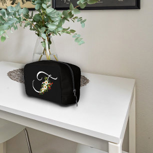 Trousse De Toilette Fleur rouge initiale de monogramme classique cadea