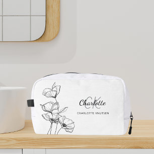 Trousse De Toilette Fleur sauvage art simple nom monogramme