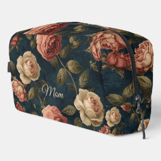 Trousse De Toilette Fleur vintage lunatique personnalisée foncé botani