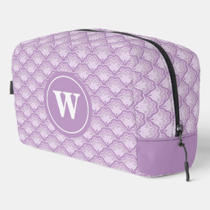 Trousse De Toilette Fleurs Élégantes Monogramme Personnalisé en Violet