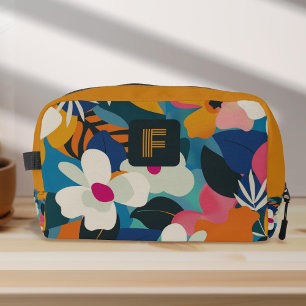 Trousse De Toilette Fleurs modernes colorées rétro femmes Monogrammes