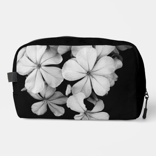 Trousse De Toilette Fleurs noires et blanches en gros plan (Recto)