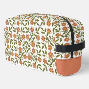 Trousse De Toilette Fleurs orange, motif floral, verdure, Boho