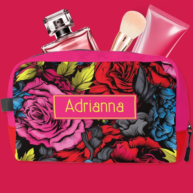Trousse De Toilette Fleurs Punk Audacieuses (Créateur téléchargé)