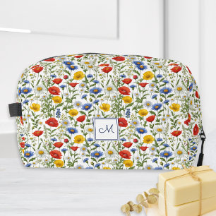 Trousse De Toilette Fleurs Sauvages Colorées Floral Botanique Monogram