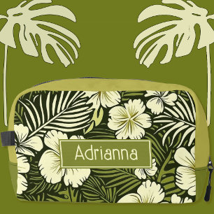 Trousse De Toilette Fleurs tropicales jaune et vert 