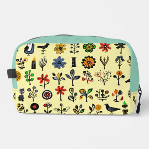 Trousse De Toilette Floral folk coloré et oiseaux