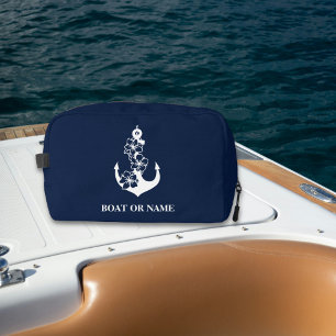 Trousse De Toilette Floral Nautical Ancre Custom Boat Nom Marine