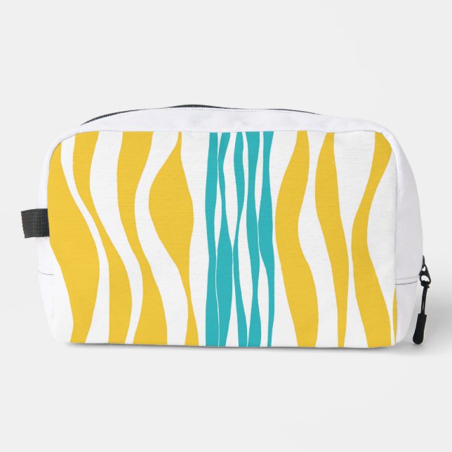 Trousse De Toilette Flux et reflux - Turquoise & Jaune (Recto)