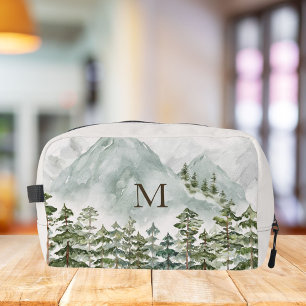 Trousse De Toilette Forêt et Montagne Nature Aquarelle Monogrammée