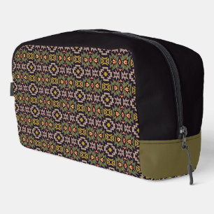 Trousse De Toilette Formes Abstraites Palette Vert Or sur Fond Noir