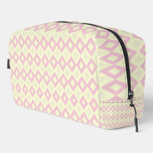 Trousse De Toilette Formes de diamant rose et blanc sur